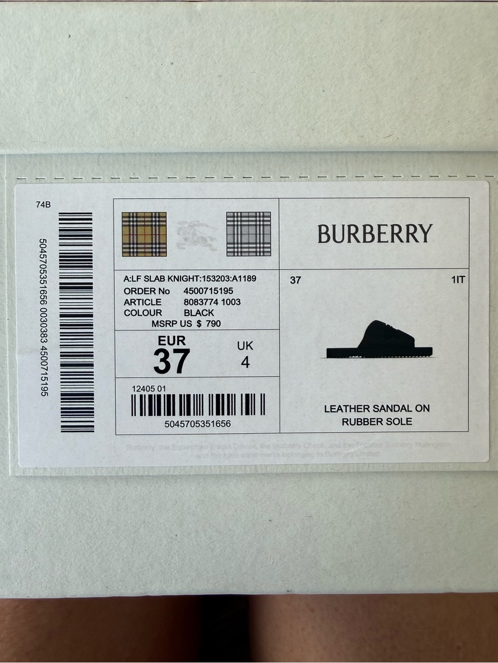 Burberry Black EKD Slab Slide Sandals - Picture 3 of 6